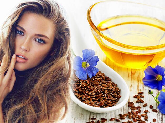 Flaxseed oil mask helps to strengthen hair