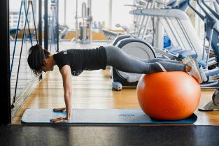 push-up position with the fitball